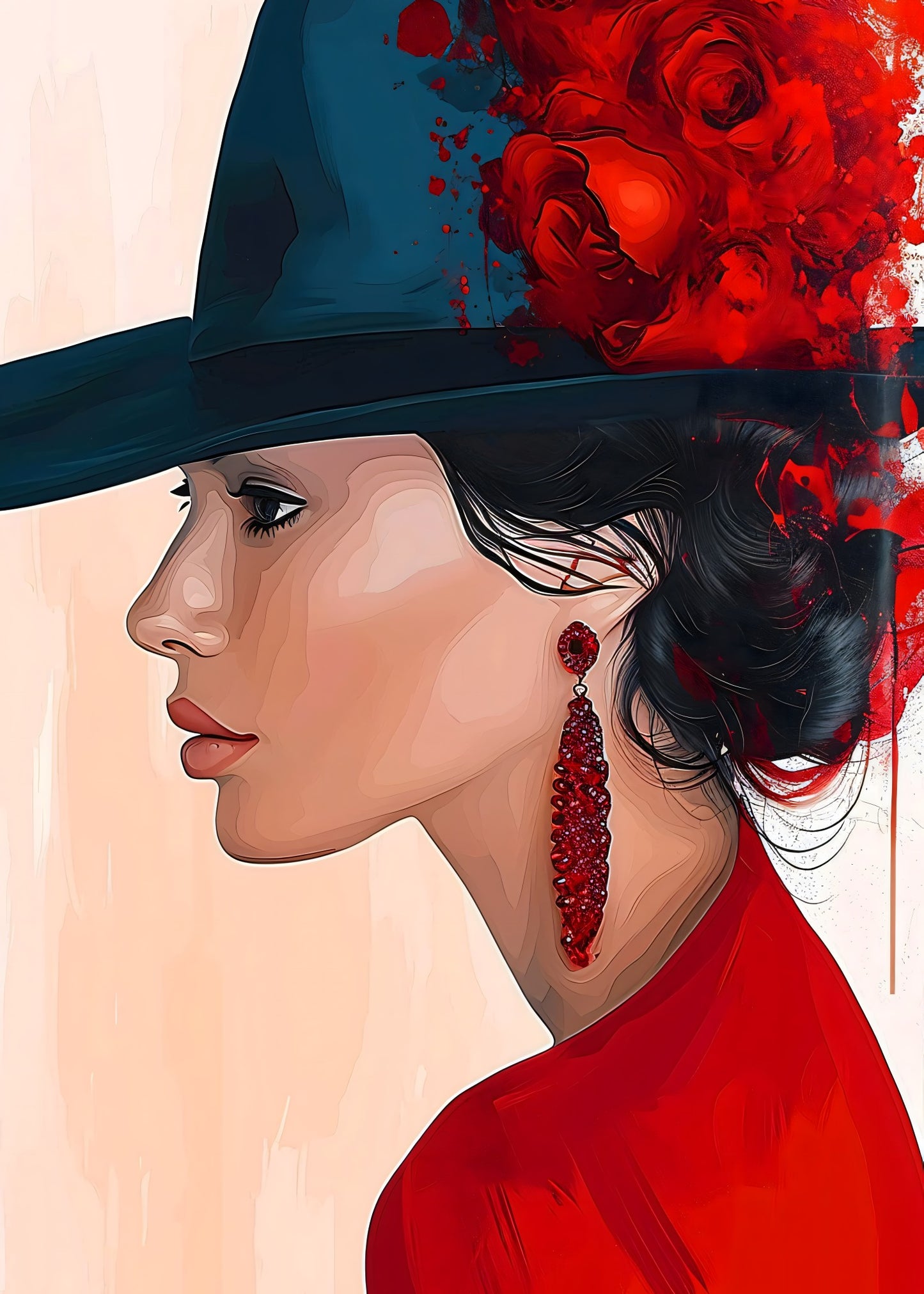 Crimson Elegance Poster