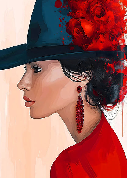 Crimson Elegance Poster