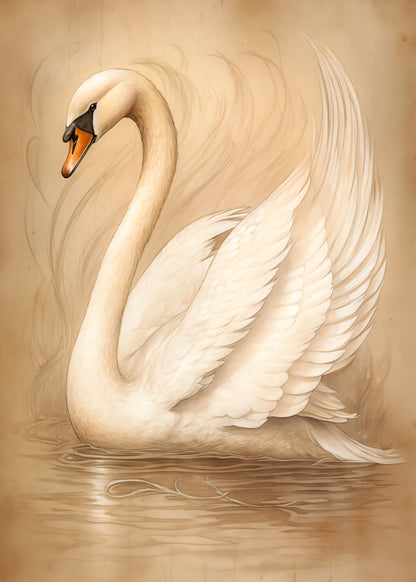 Ivory Grace Swan Poster