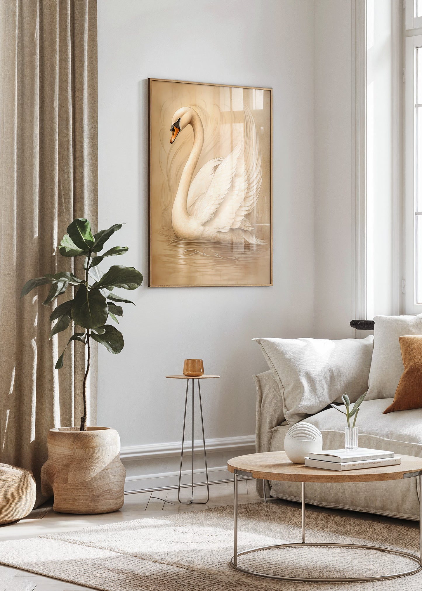 Ivory Grace Swan Poster