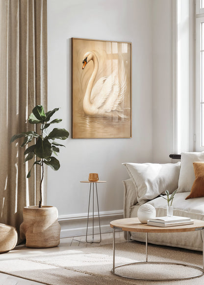 Ivory Grace Swan Poster