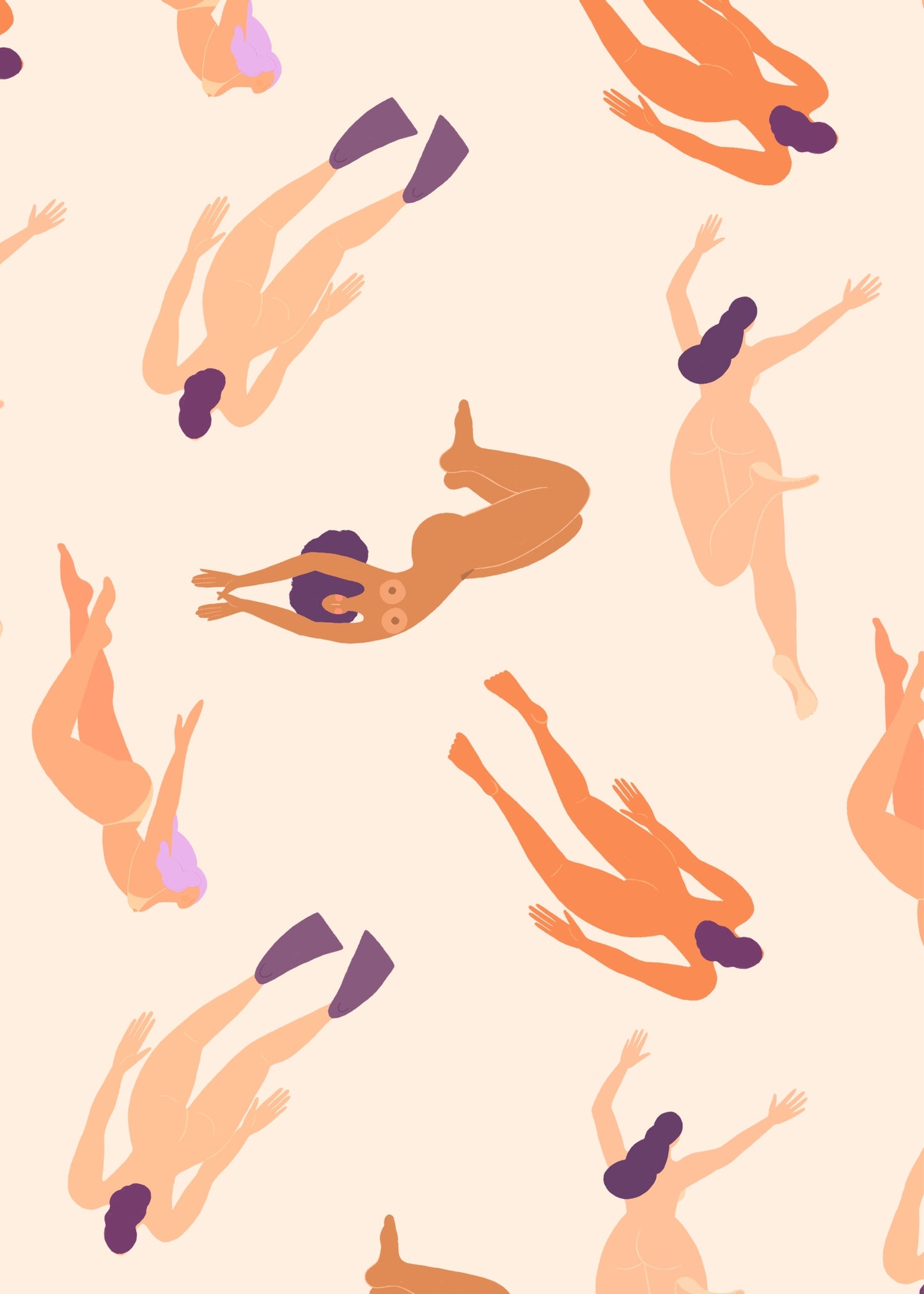 Drifting Bodies Pattern Poster