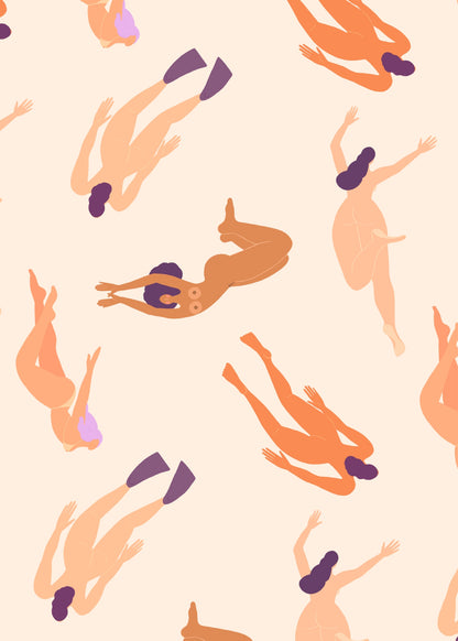 Drifting Bodies Pattern Poster