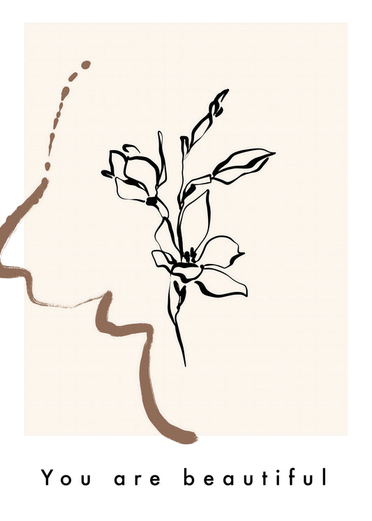 You Are Beautiful Botanical Poster