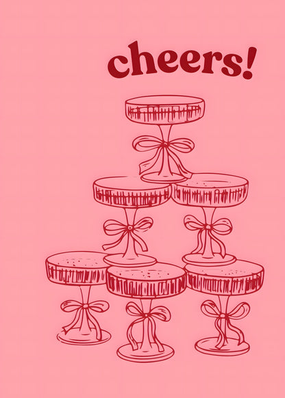 Cheers Champagne Tower Poster
