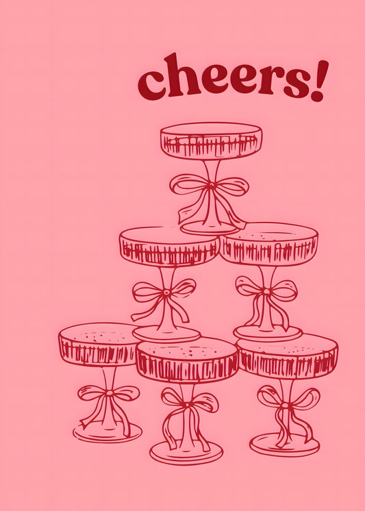 Cheers Champagne Tower Poster