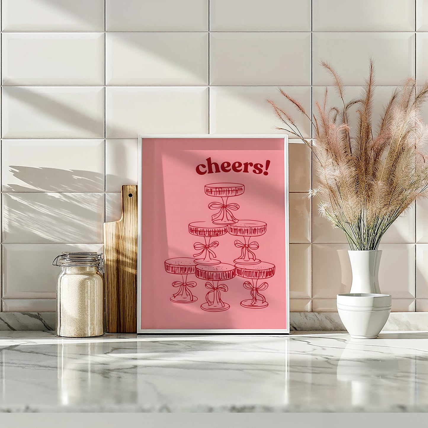 Cheers Champagne Tower Poster