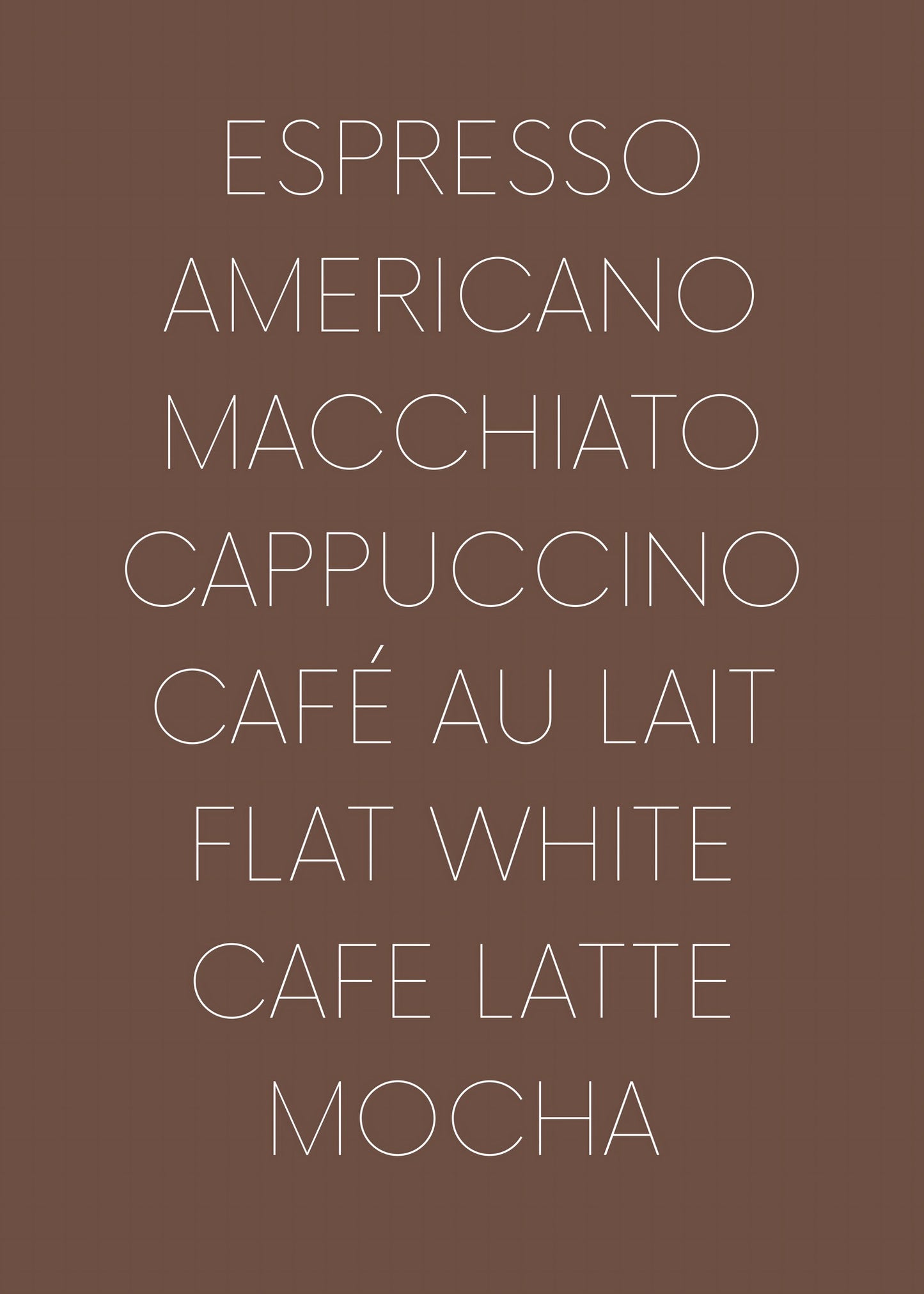 Coffee Menu Typography Poster