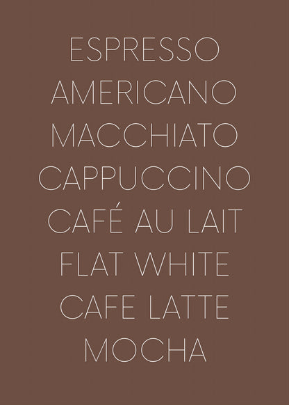 Coffee Menu Typography Poster