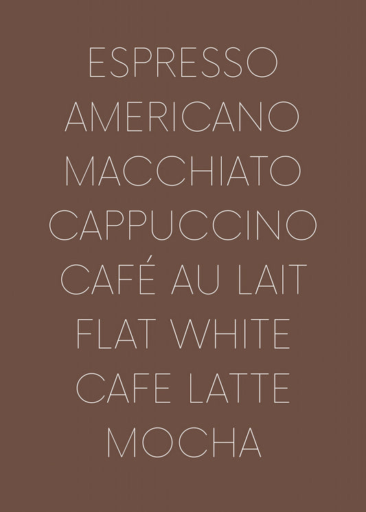 Coffee Menu Typography Poster