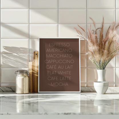 Coffee Menu Typography Poster