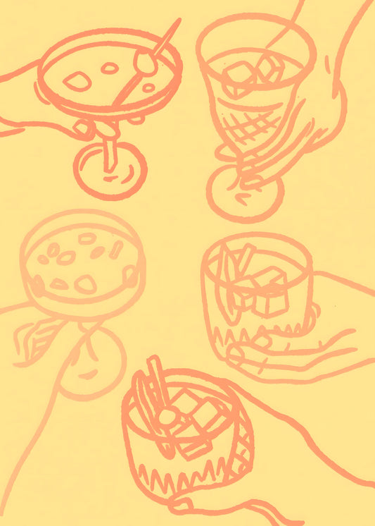 Pastel Cocktail Hour Poster