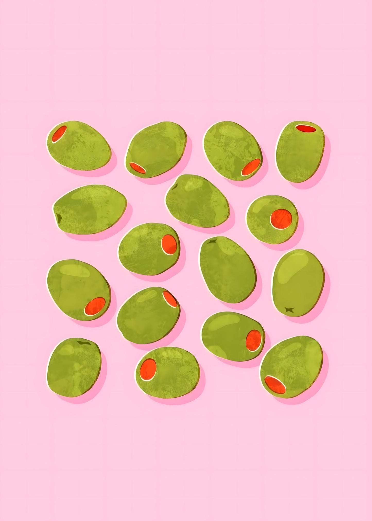 Green Olives Pattern Poster