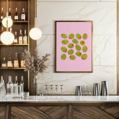 Green Olives Pattern Poster