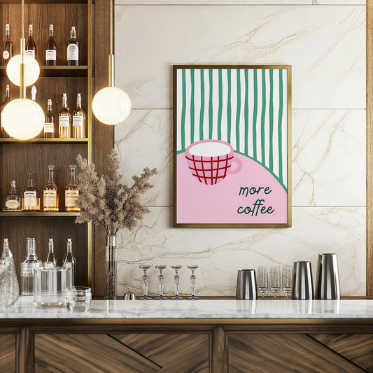 More Coffee Pastel Cup Poster