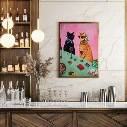 Sassy Cats Wine Night Poster