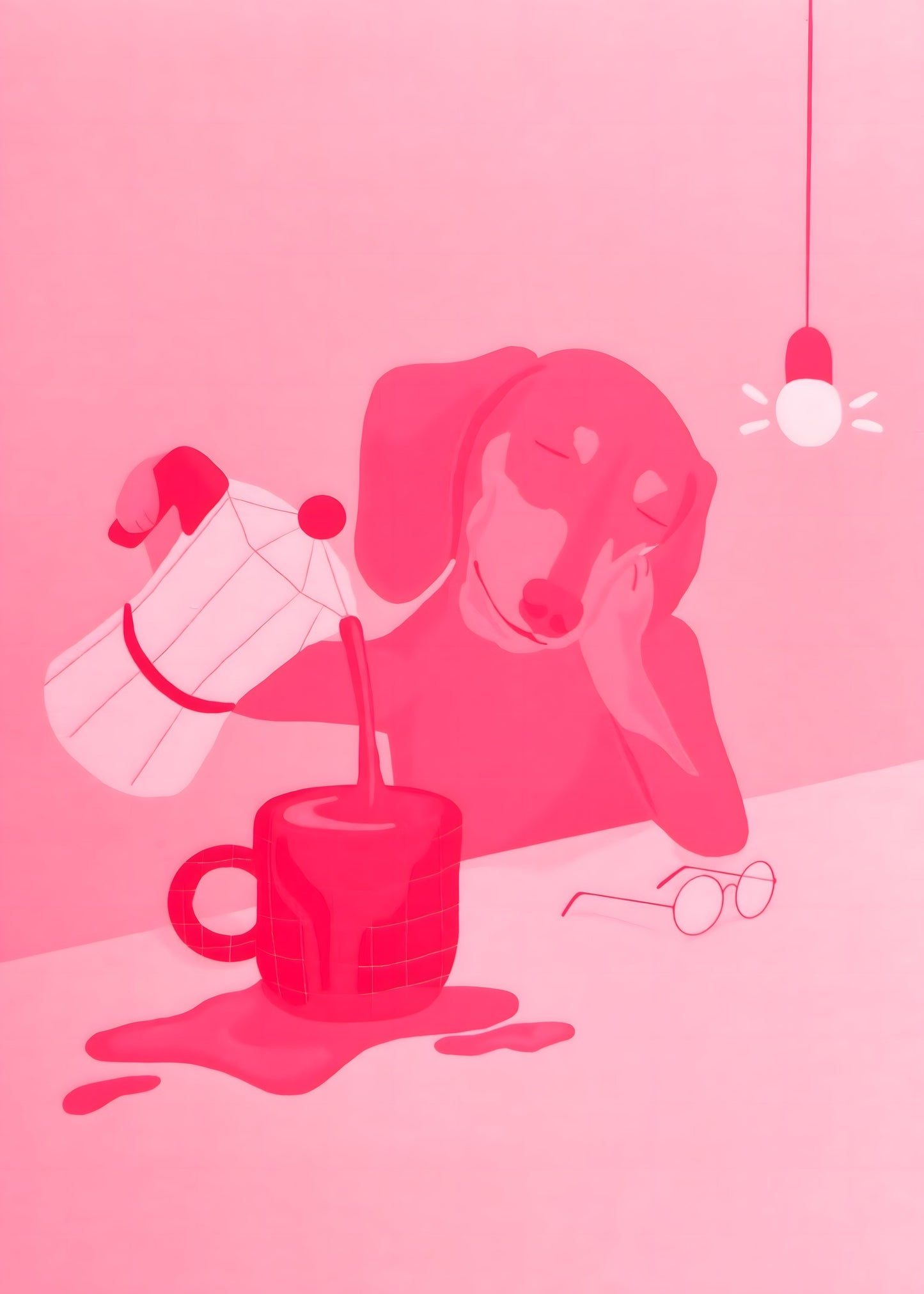 Sleepy Coffee Pour Poster