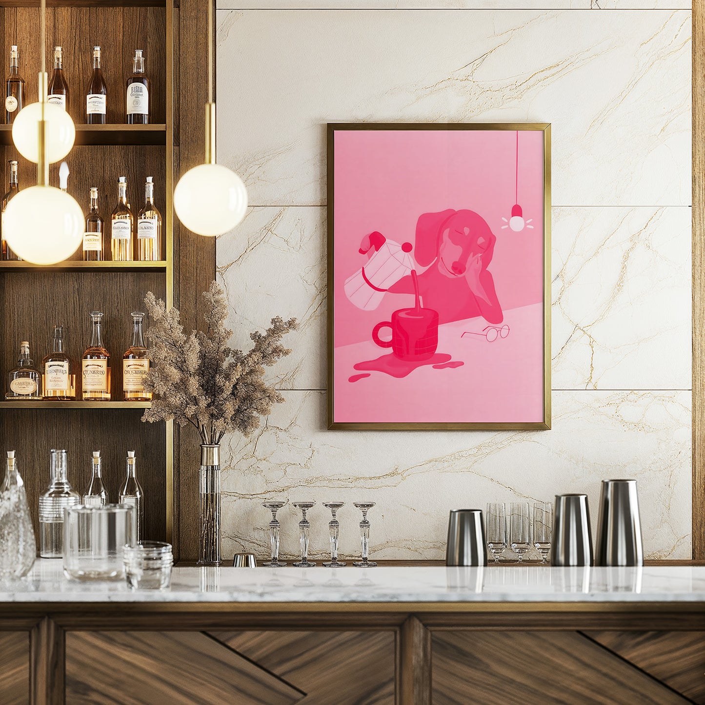 Sleepy Coffee Pour Poster