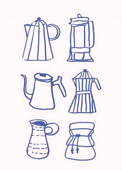Coffee Brewers Icons Poster