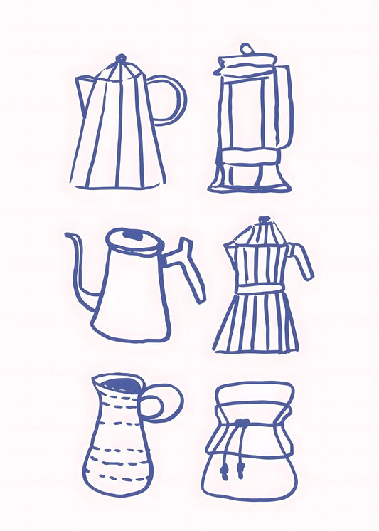 Coffee Brewers Icons Poster