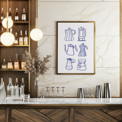 Coffee Brewers Icons Poster