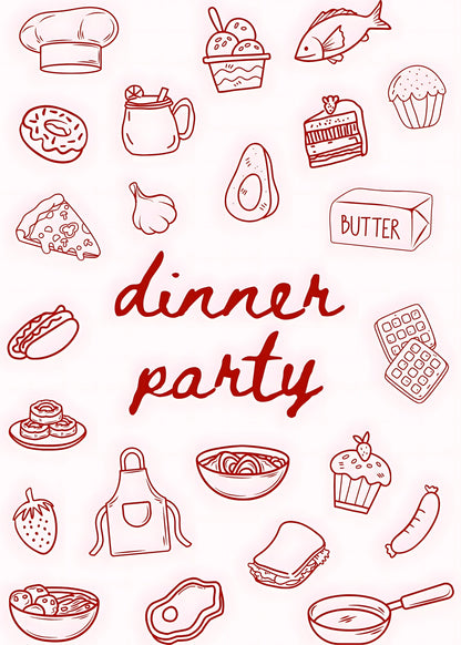 Dinner Party Icons Poster