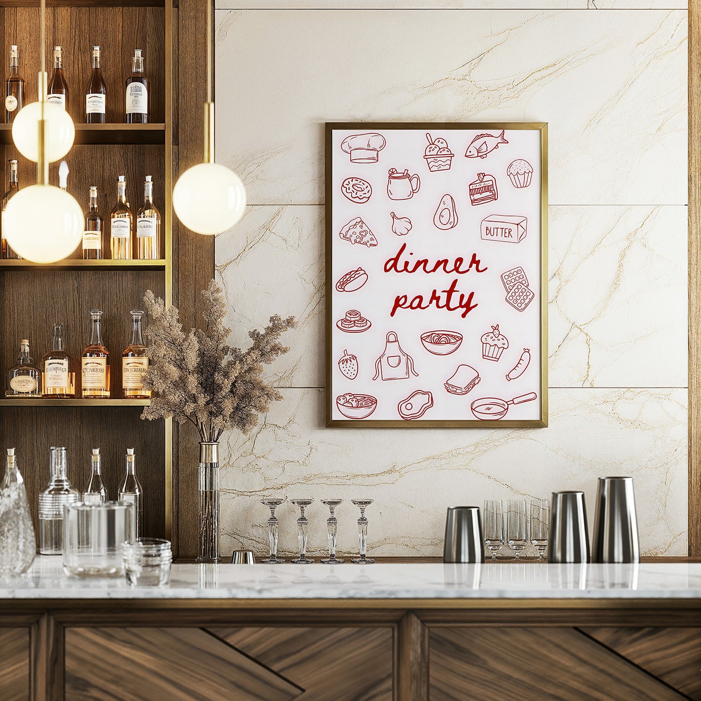 Dinner Party Icons Poster