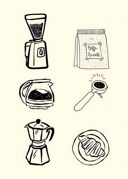 Coffee Essentials Icons Poster