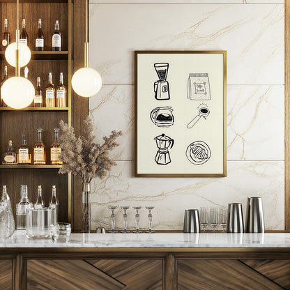 Coffee Essentials Icons Poster
