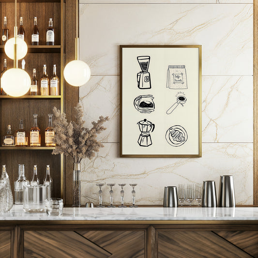Coffee Essentials Icons Poster