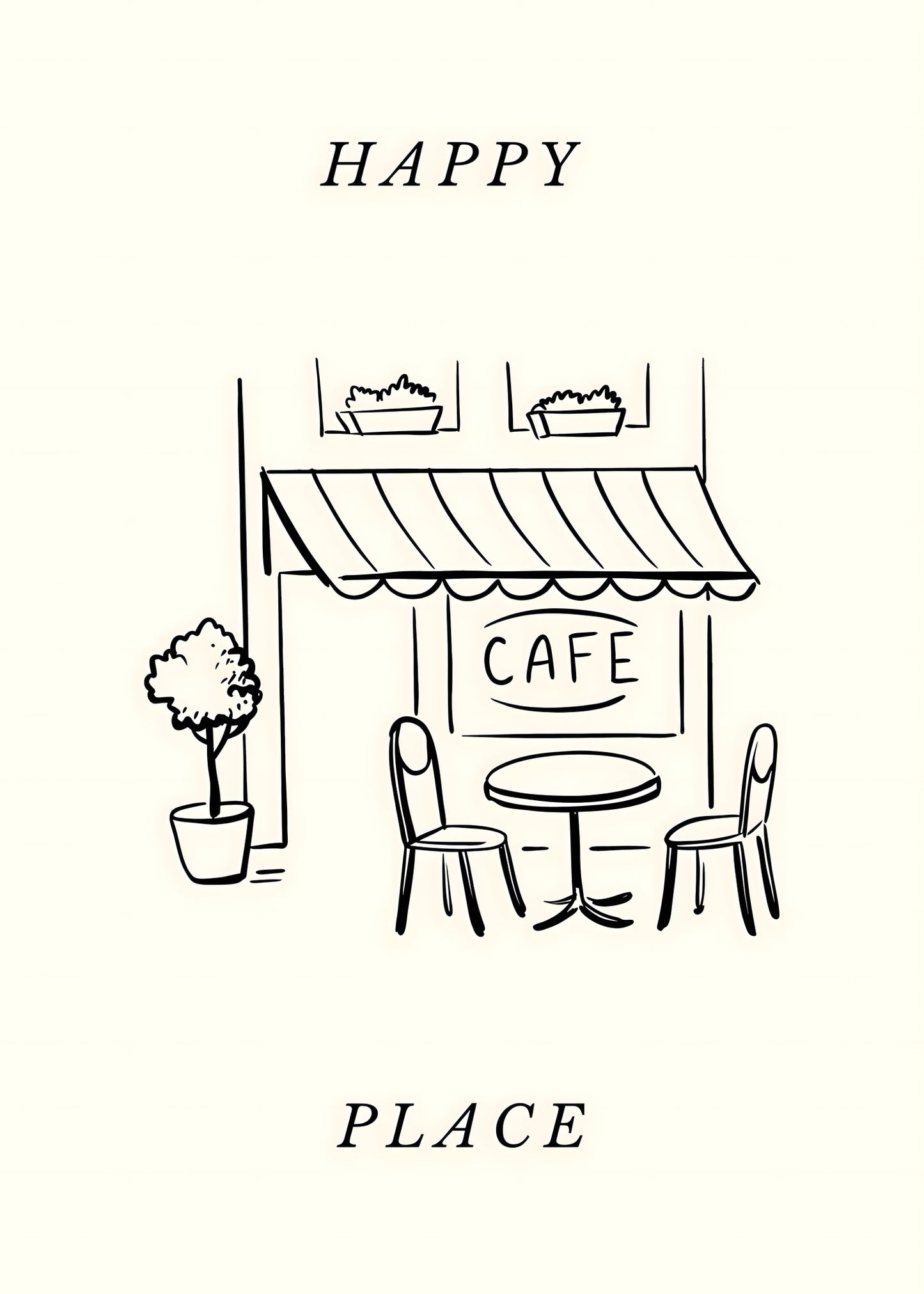 Happy Cafe Place Poster