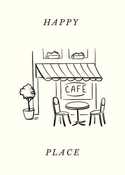 Happy Cafe Place Poster