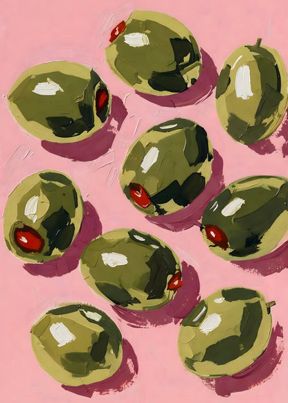 Pink Olive Pattern Poster