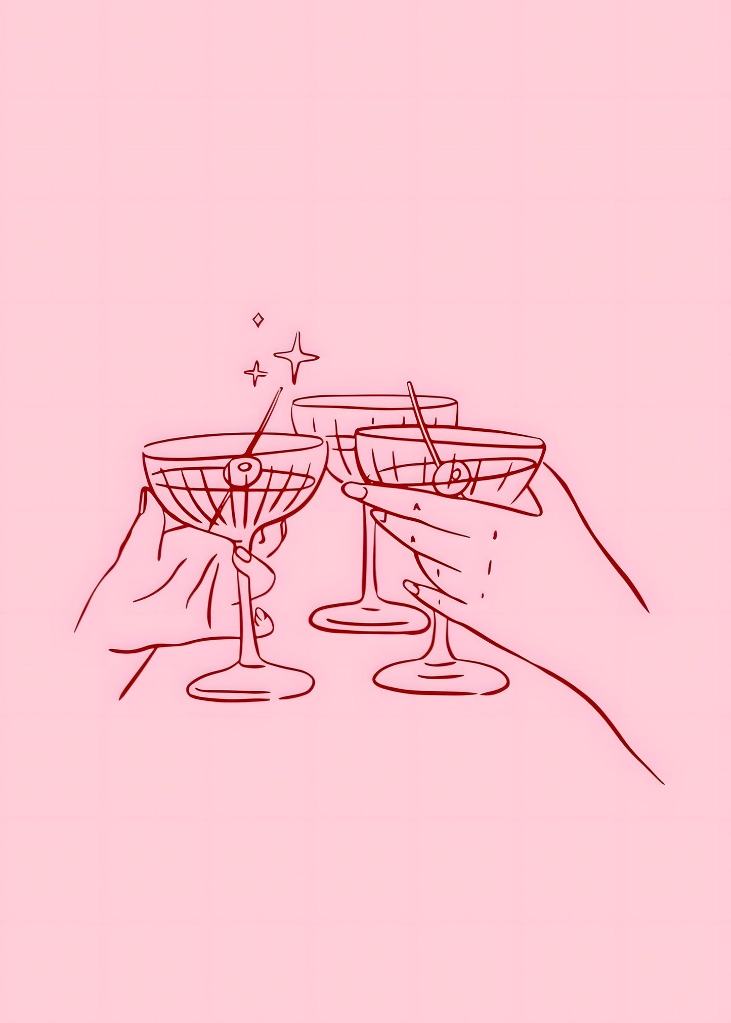 Cheers Cocktail Toast Poster