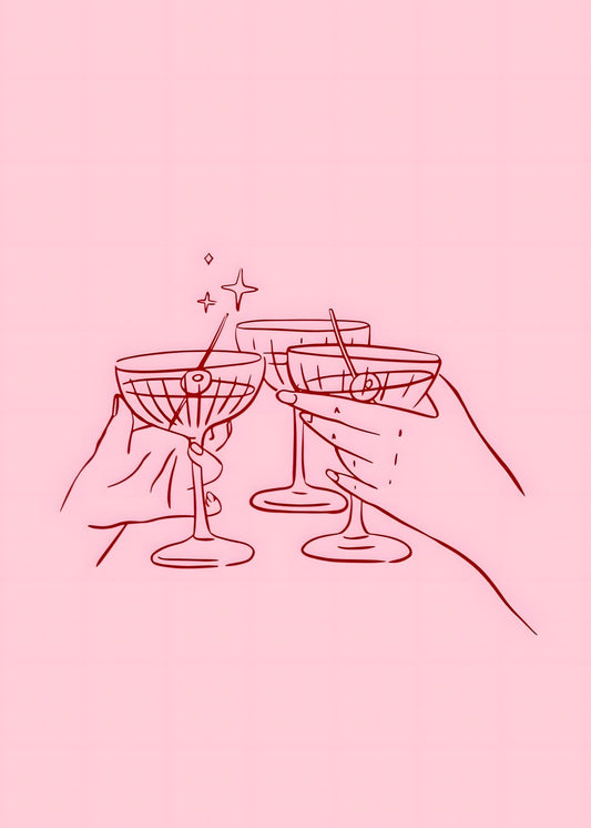 Cheers Cocktail Toast Poster