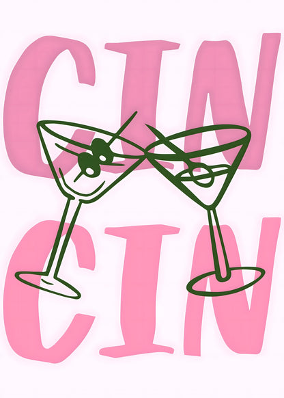 Gin Cocktail Toast Poster