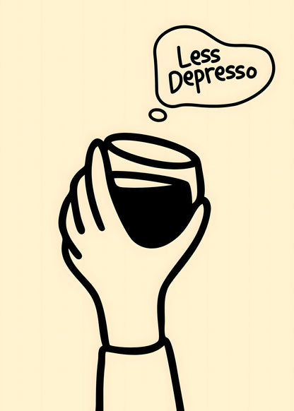 Less Depresso Coffee Poster