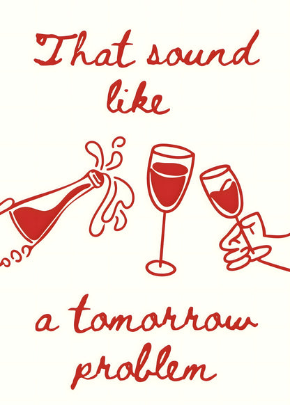 That Sounds Like A Tomorrow Problem Wine Poster