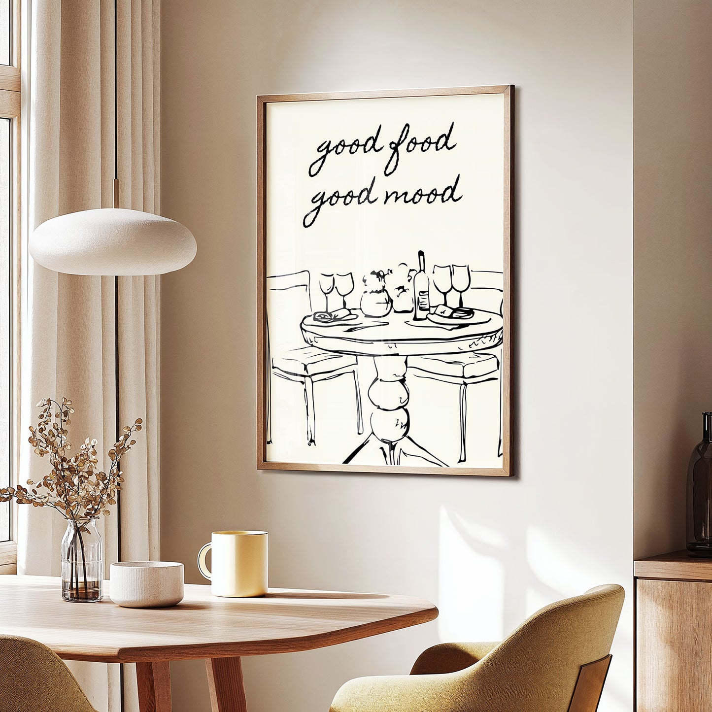 Good Food Good Mood Sketch Poster