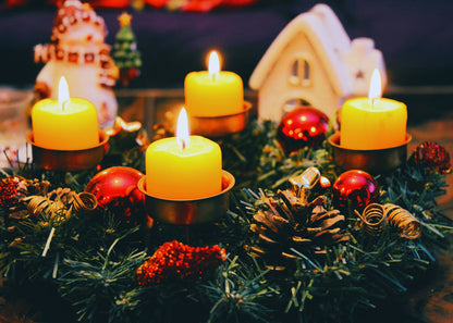 Christmas Candle Wreath Poster