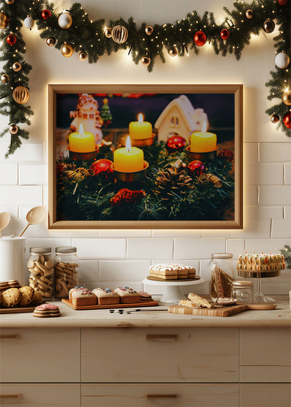 Christmas Candle Wreath Poster