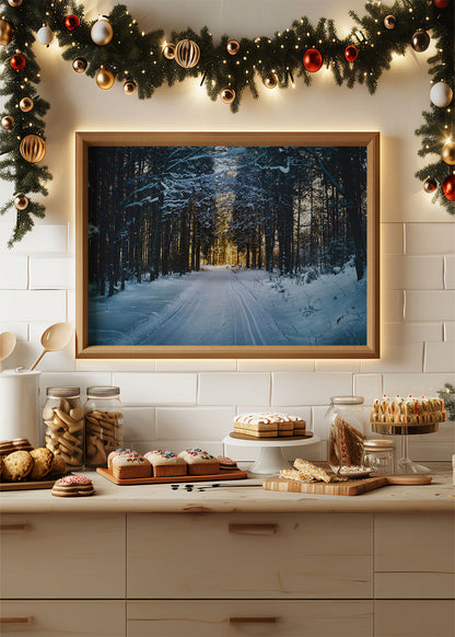 Winter Forest Path Poster